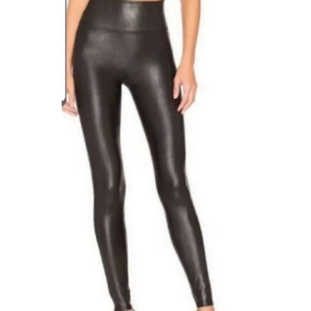 Spanx black Faux Leather Leggings sz Small